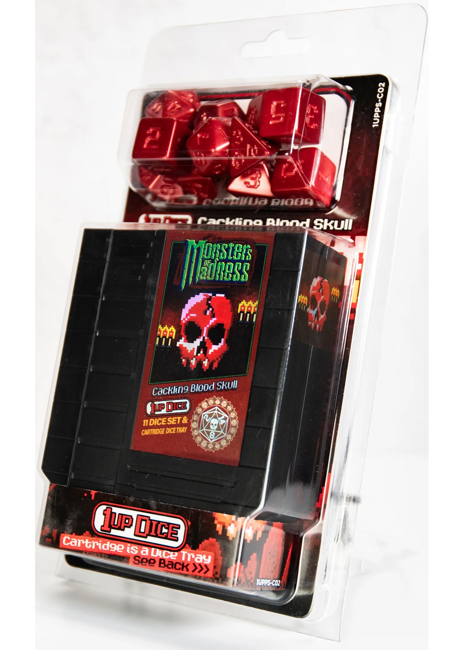 1UP-Dice Cackling Blood Skull Polyhedral Dice Set