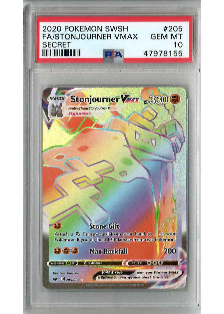 Stonjourner VMAX (Secret) (SWSH01: Sword & Shield Base Set) PSA 10