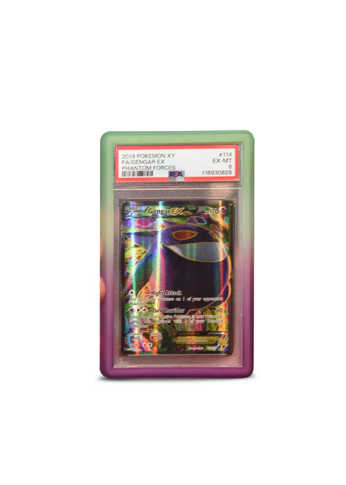 EVORETRO PSA Graded Card Protector Bumper Gradient Green-Purple Glitter
