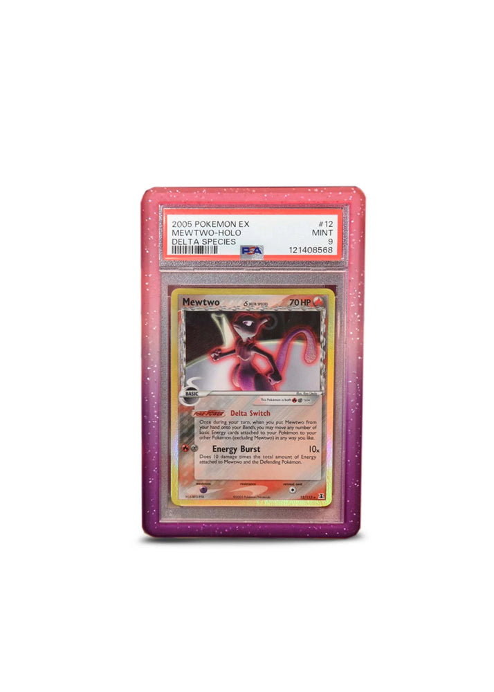 EVORETRO PSA Graded Card Protector Bumper Gradient Pink-Purple Glitter