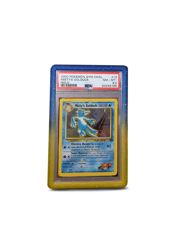 EVORETRO PSA Graded Card Protector Bumper Gradient Yellow-Blue Glitter