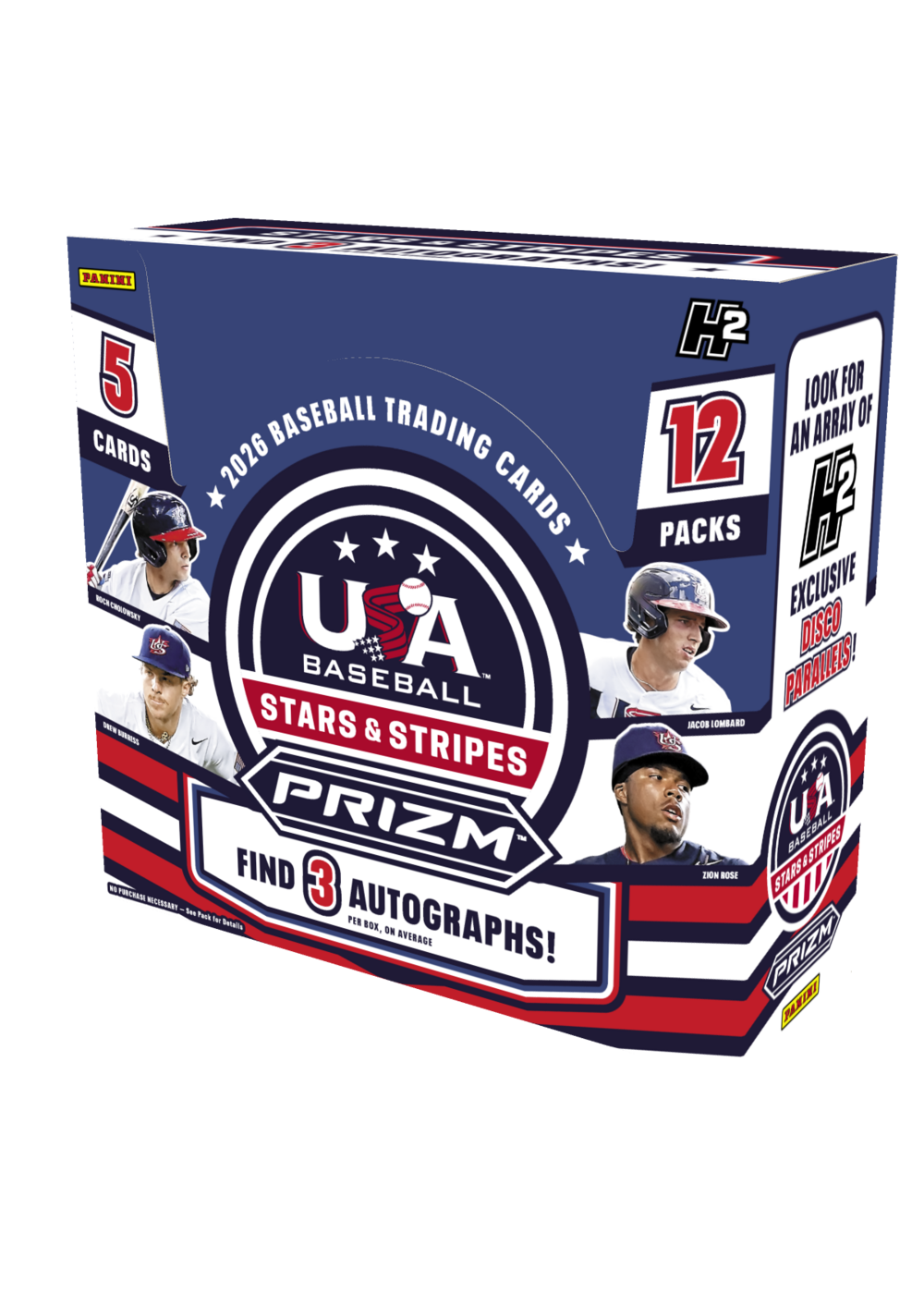 2026 Panini Prizm USA Stars & Stripes Baseball Trading Card Box (Hobby H2)