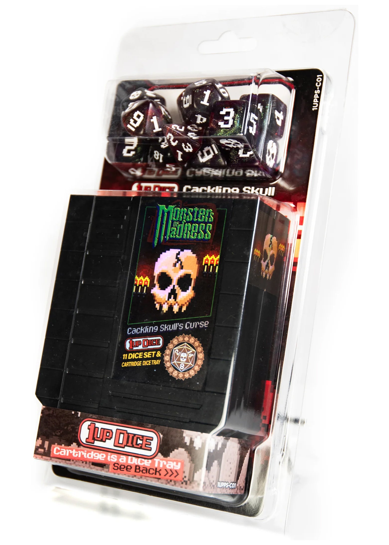 1UP-Dice Cackling Skull's Curse Polyhedral Dice Set
